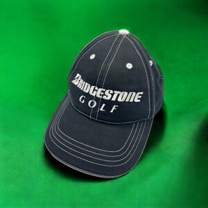 Bridgestone Tire Golf Black Adjustable Baseball Hat Cap Strapback Preowned